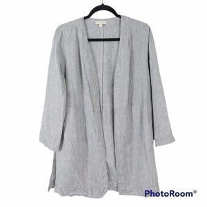 Eileen Fisher Organic Linen  Spring Open Long Lightweight Cardigan sz XS